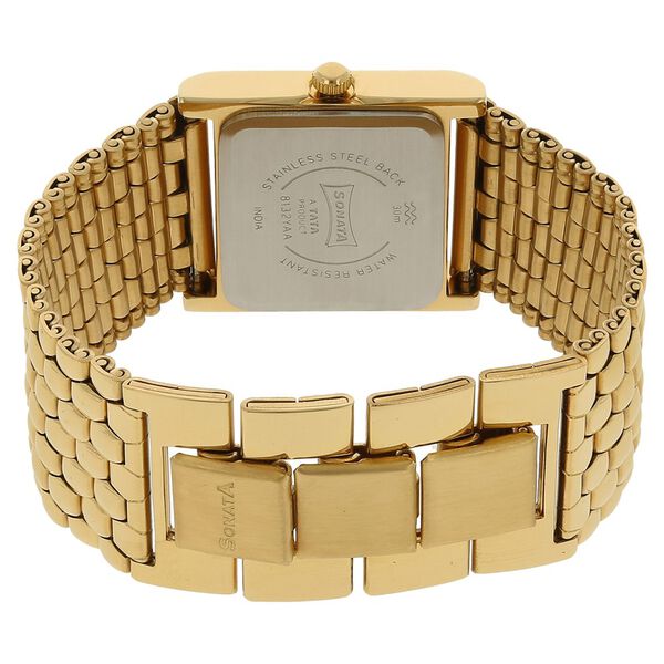 Sonata Glamors Champagne Dial Women Watch With Stainless Steel Strap - image number 3
