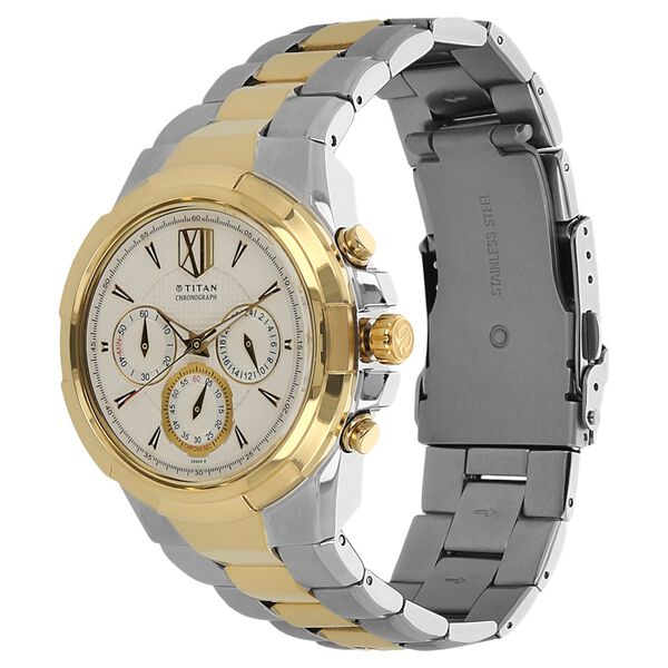 Titan Regal Crest Silver Dial Chronograph Stainless Steel Strap Watch for Men - image number 1