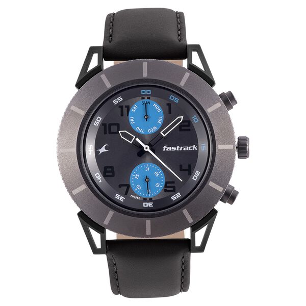 Fastrack Modular Quartz Analog Anthracite Dial Leather Strap Watch for Guys - image number 1
