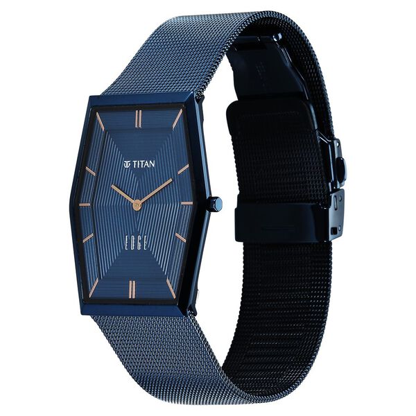 Titan Edge Whimsey Quartz Analog Blue Dial Blue Stainless Steel Strap Watch For Men - image number 2