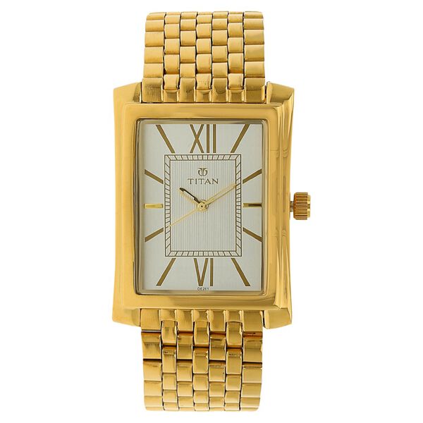 Titan Quartz Analog Silver Dial Stainless Steel Strap Watch for Men - image number 0