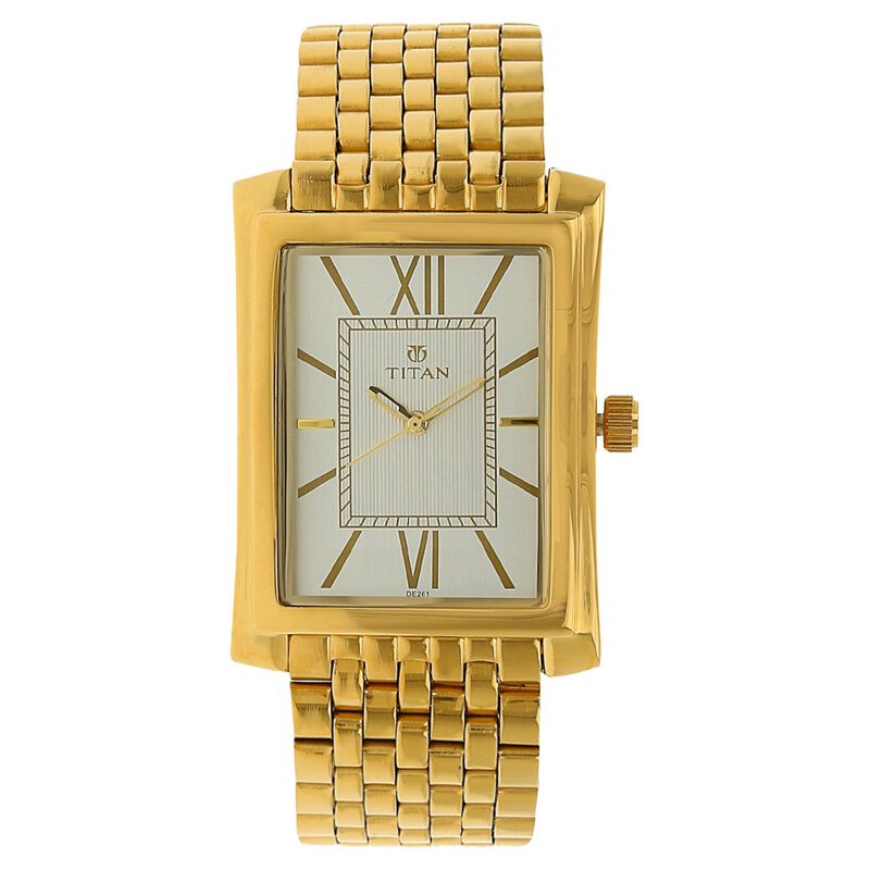 Titan Quartz Analog Silver Dial Stainless Steel Strap Watch for Men