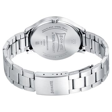 Sonata Quartz Multifunction Blue Dial Metal Strap Watch for Men