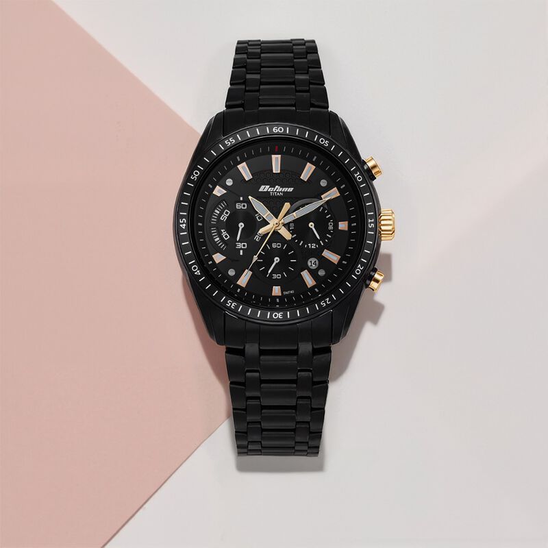 Octane Black Dial Chronograph Watch for Men