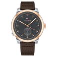 Tommy Hilfiger Quartz Analog Grey Dial Leather Strap Watch for Men - image number 0