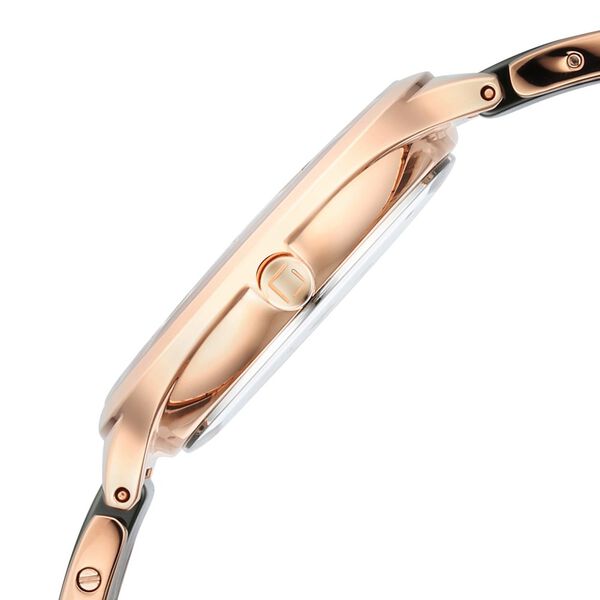 Xylys Seraphina Quartz Analog Blue Round Dial Rose Gold Steel & Ceramic Strap Watch For Women - image number 3