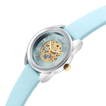 Sonata Unveil Quartz Multifunction Blue Dial Leather Strap Watch for Women