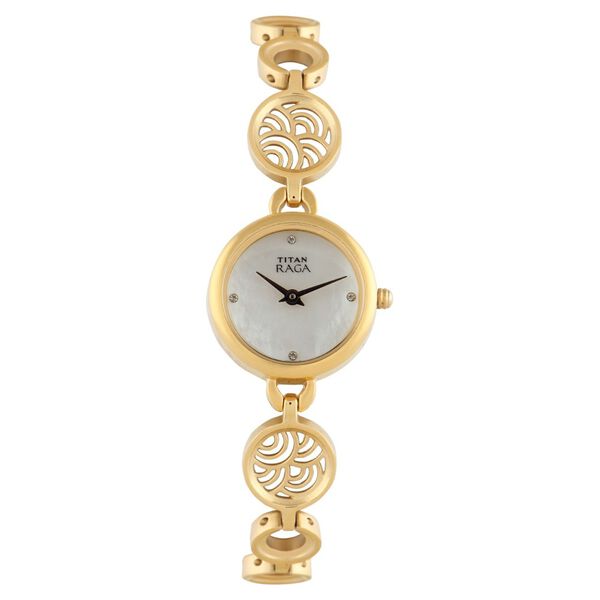 Titan Quartz Analog White Dial Metal Strap Watch for Women - image number 0