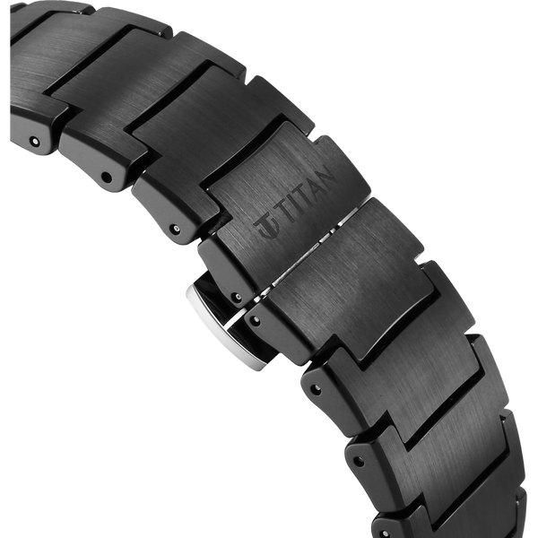 Titan Edge Fumage Quartz Analog Black Dial Black Ceramic Strap Watch For Men - image number 7