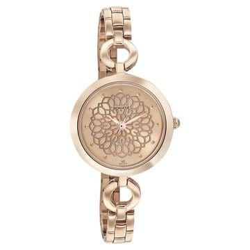 Sonata Wedding Rose Gold Dial Women Watch With Stainless Steel Strap