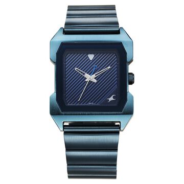 Fastrack Pulse Quartz Analog Blue Dial Blue Stainless Steel Strap Watch For Guys