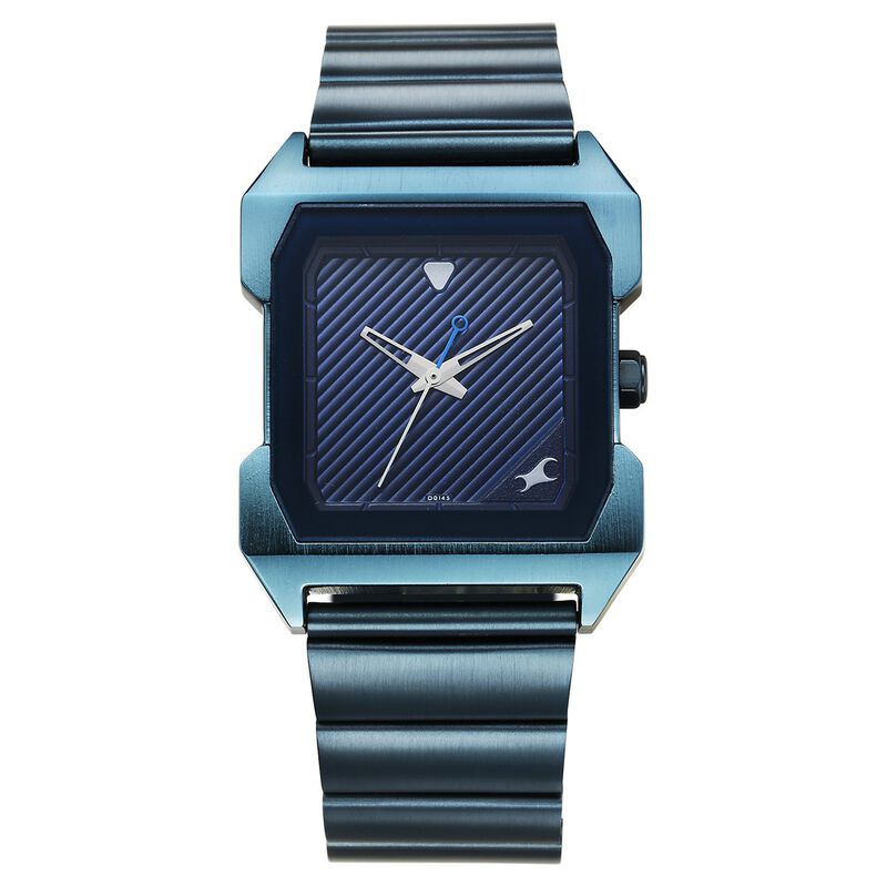 Fastrack Pulse Quartz Analog Blue Dial Blue Stainless Steel Strap Watch For Guys