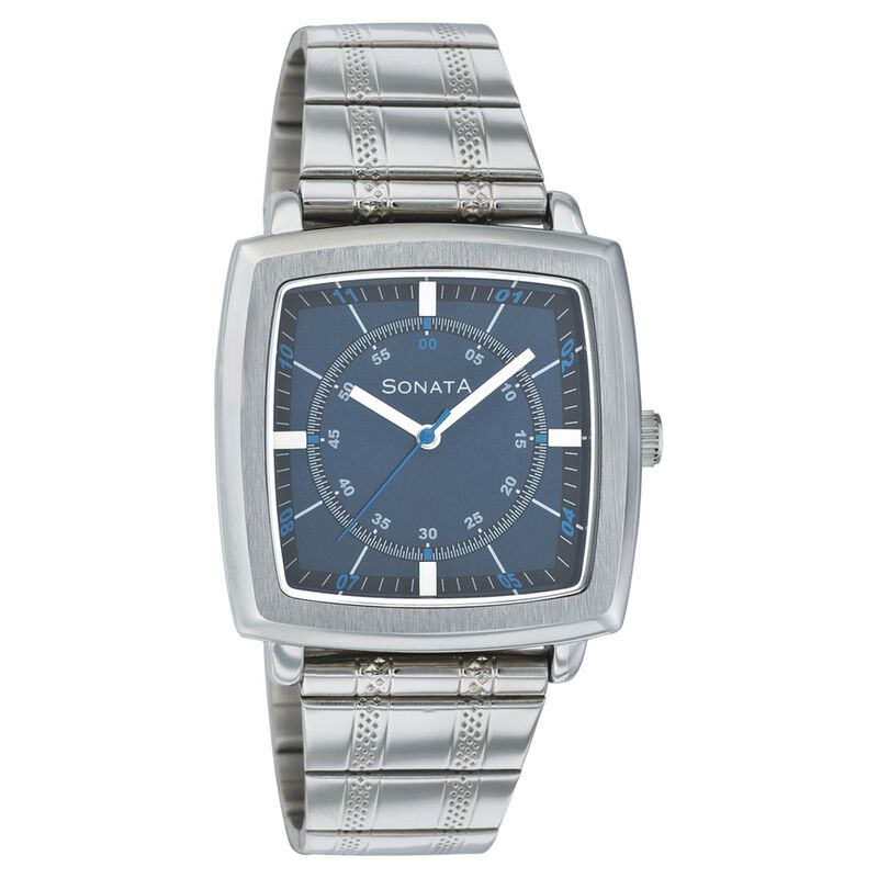 Sonata Quartz Analog Blue Dial Strap Watch for Men
