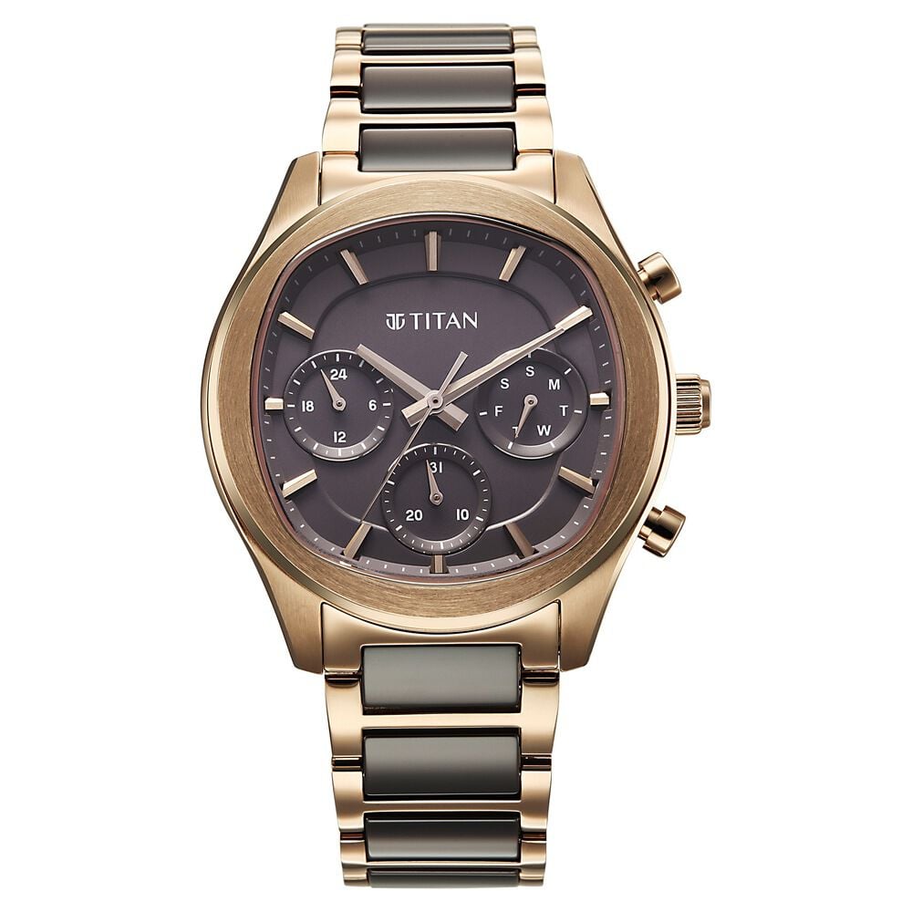 Titan Classique Ceramic Fusion Men's Multi-Function Watch with Glossy Steel Case & Mineral Crystal-image-41