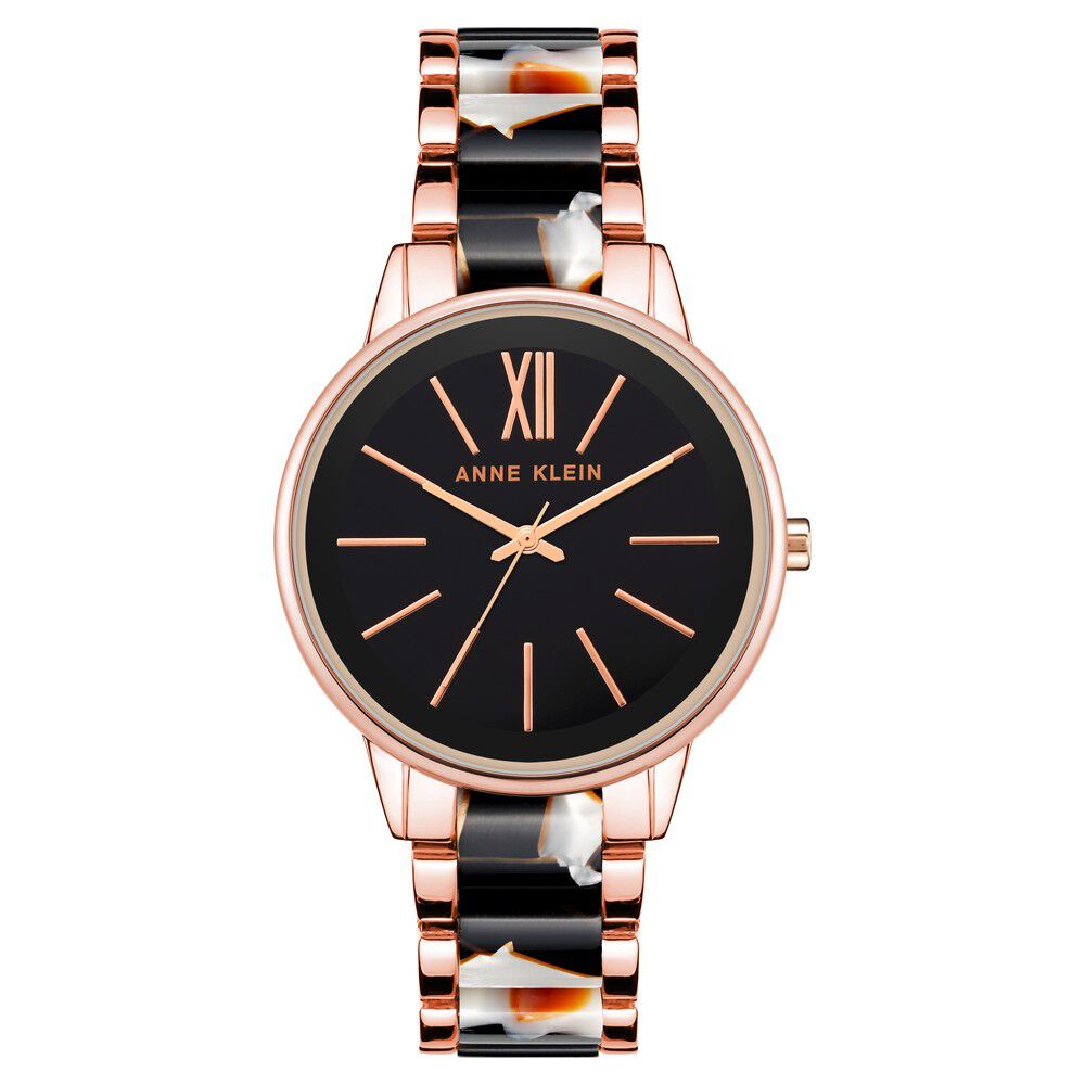 Anne Klein Quartz Analog Black Dial Metal Strap Watch for Women-image-32