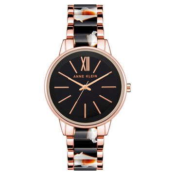 Anne Klein Quartz Analog Black Dial Metal Strap Watch for Women
