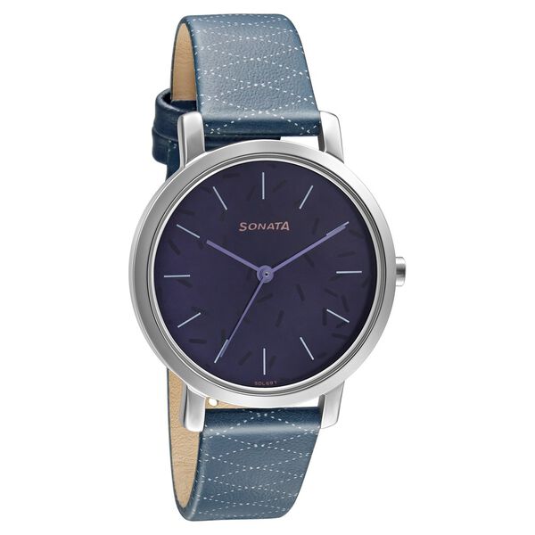 Sonata Play Blue Dial Women Watch With Leather Strap - image number 0