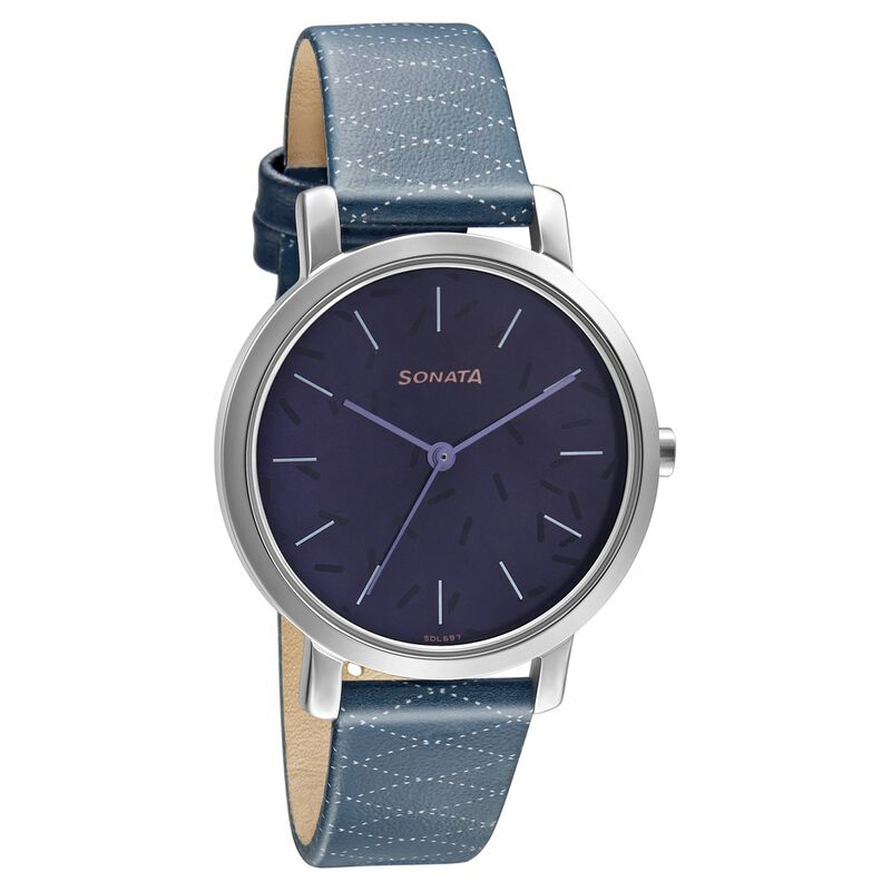 Sonata Play Blue Dial Women Watch With Leather Strap