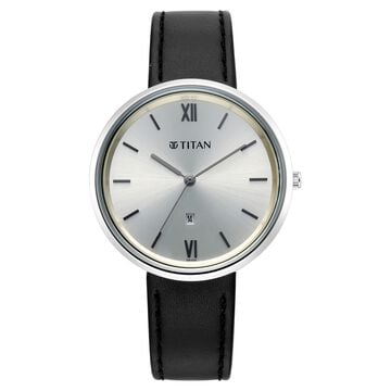 Titan Neo Quartz Analog White Dial Brown Leather Strap Watch For Women