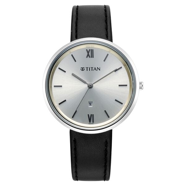 Titan Neo Quartz Analog White Dial Brown Leather Strap Watch For Women - image number 0