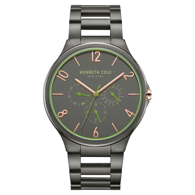 Kenneth Cole Quartz Multifunction Green Dial Stainless Steel Strap Watch for Men