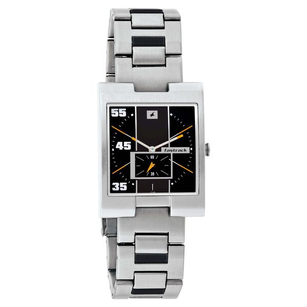 Fastrack Quartz Analog Black Dial Stainless Steel Strap Watch for Guys - image number 0