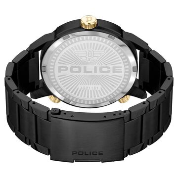 Police Quartz Multifunction Golden Dial Stainless Steel Strap Watch for Men
