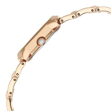Titan Raga Power Pearls 2.0 Quartz Analog Mother Of Pearl Dial Rose Gold Metal Strap Watch For Women
