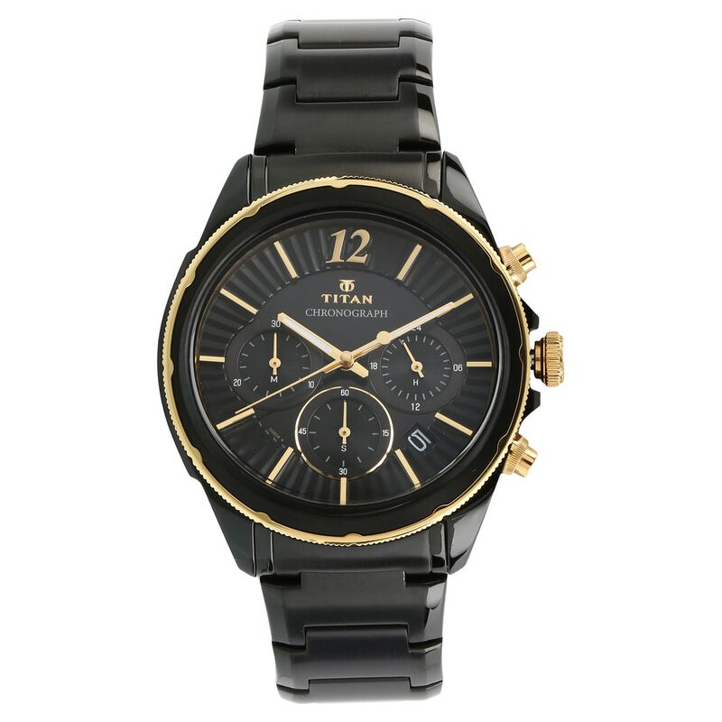 Titan Regalia Sovereign Black Dial Quartz Multifunction Stainless Steel Strap watch for Men - image number 0