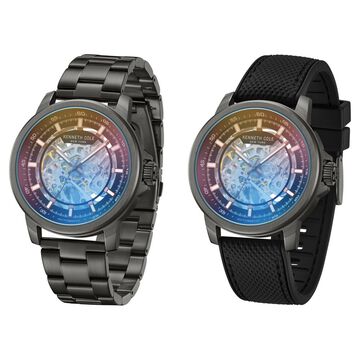 Kenneth Cole Automatic Grey Dial With Grey Stainless Steel & Silicone Strap Watch For Men