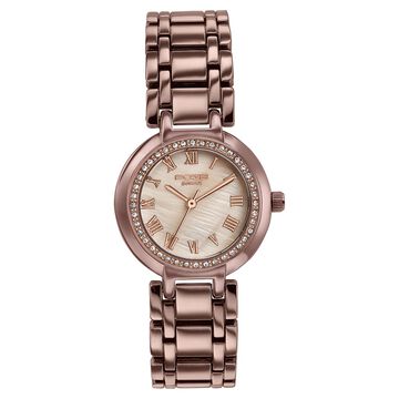 Poze By Sonata Quartz Analog Beige Dial Brown Metal Strap Watch For Women