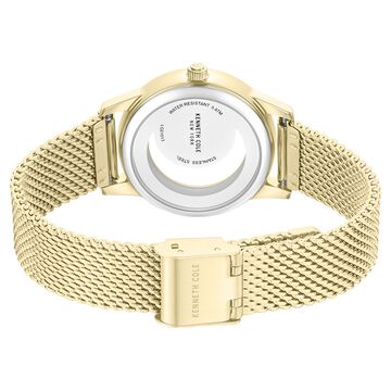Kenneth Cole Quartz Analog Green Mother of Pearl Dial Golden Stainless Steel Strap Watch For Women