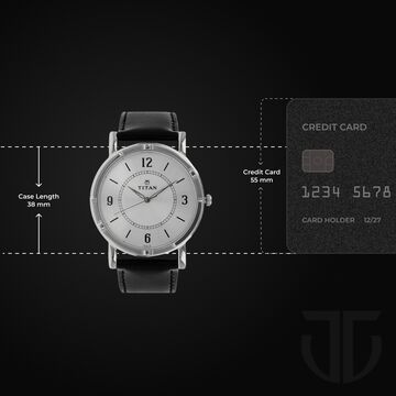 Titan Quartz Analog Silver Dial Leather Strap Watch for Men