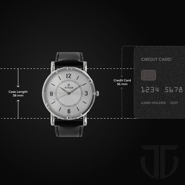 Titan Quartz Analog Silver Dial Leather Strap Watch for Men - image number 2