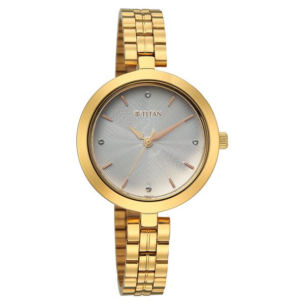 Titan Titan Karishma Quartz Analog Pink Dial Golden Stainless Steel Strap Watch For Women - image number 1