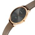 Women Edge Black Dial Black Leather Strap Watch - image number 1