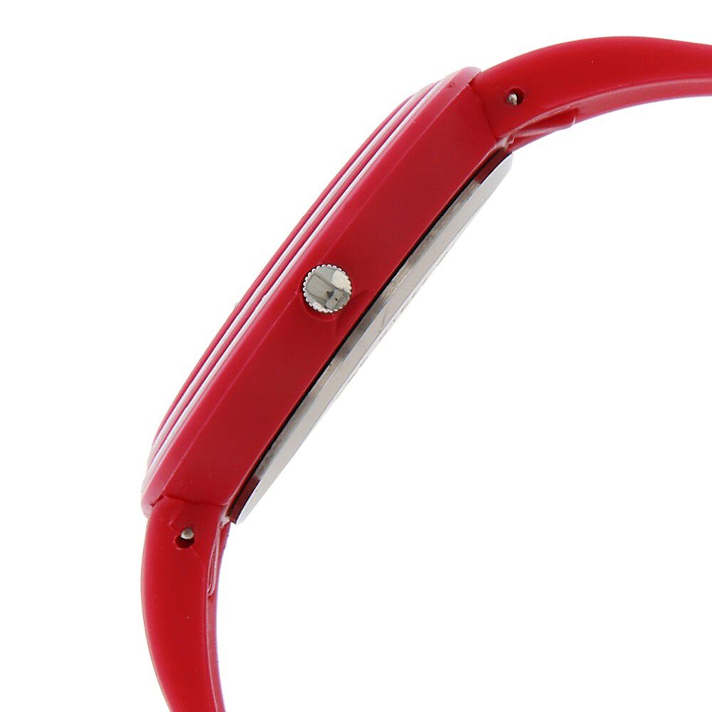 SF Quartz Analog Silver Dial Plastic Strap Watch for Women