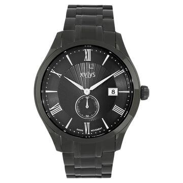 Xylys Quartz Analog with Date Black Dial Stainless Steel Strap Watch for Men