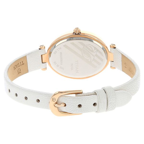 Titan Quartz Analog Rose Gold Dial Leather Strap Watch for Women - image number 3