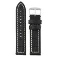 22 mm Black Genuine Leather Strap for Men - image number 0