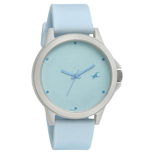 Buy Online Fastrack Tees Quartz Analog Blue Dial Silicone Strap