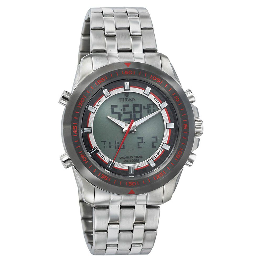 Buy Online Titan Quartz Analog Digital White Dial Watch for Men 9495km02j Titan
