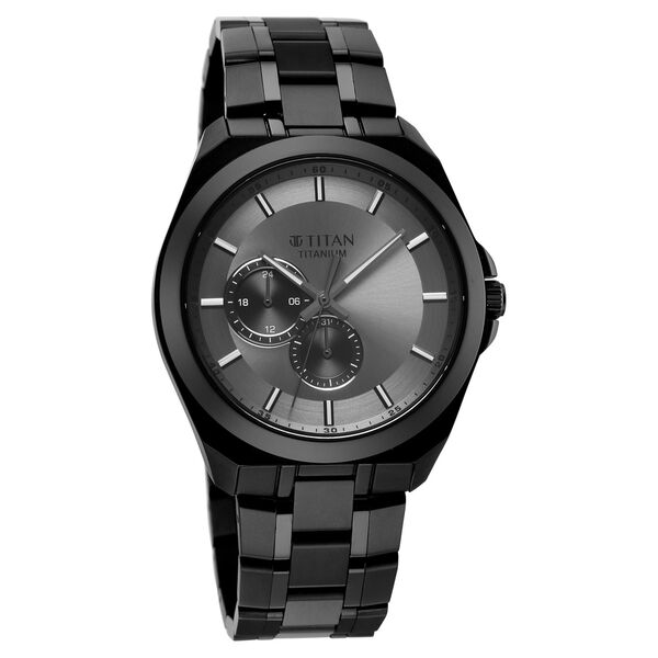 Titan Classique Titanium Sapphire  Multifunction Grey Dial Grey Titanium Strap Watch For Men - image number 1