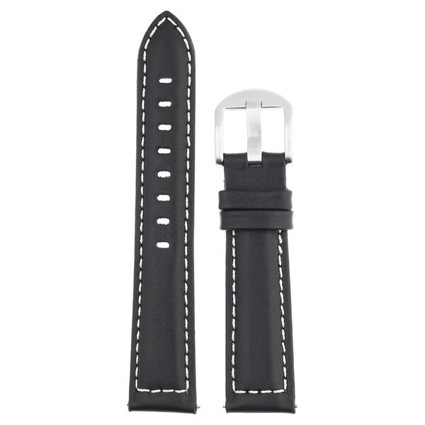 20 mm Black Genuine Leather Straps for Men - image number 0