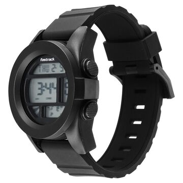 Fastrack StreetStyle Digital Black Dial Black Silicone Strap Watch For Guys