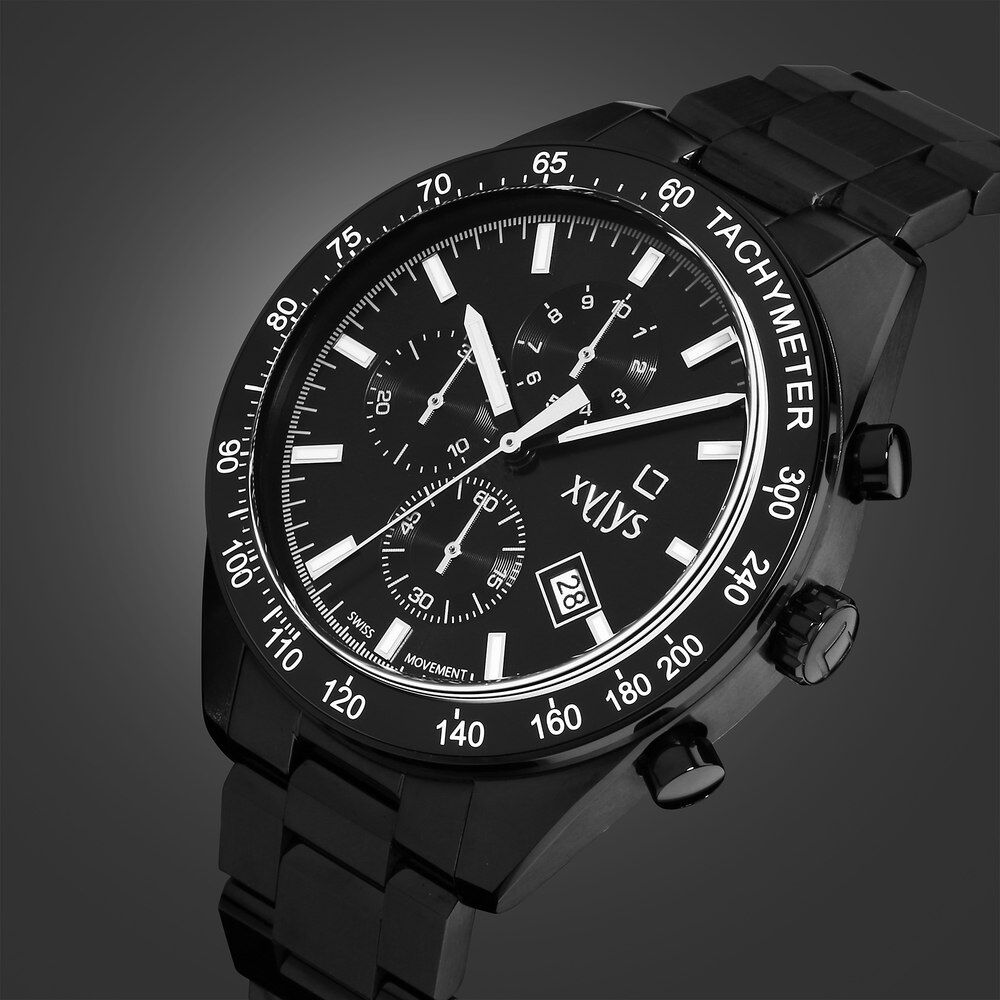 Buy Online Xylys Velocita Swiss Chronograph Stainless Steel Black Dial Watch for Men 40057nm01e Titan
