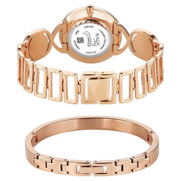 Titan Raga Power Pearls Quartz Analog Mother of Pearl Dial Rose Gold Metal Strap Watch For Women