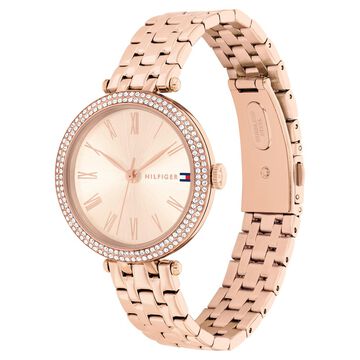 Tommy Hilfiger Quartz Analog Rose Gold Dial Rose Gold Stainless Steel Strap Watch for Women