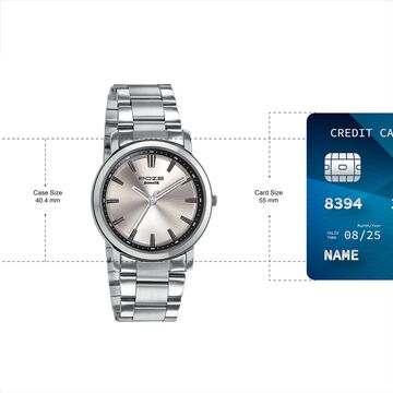 Sonata Poze Quartz Analog Champagne Dial Silver Colour Stainless Steel Strap Watch For Men