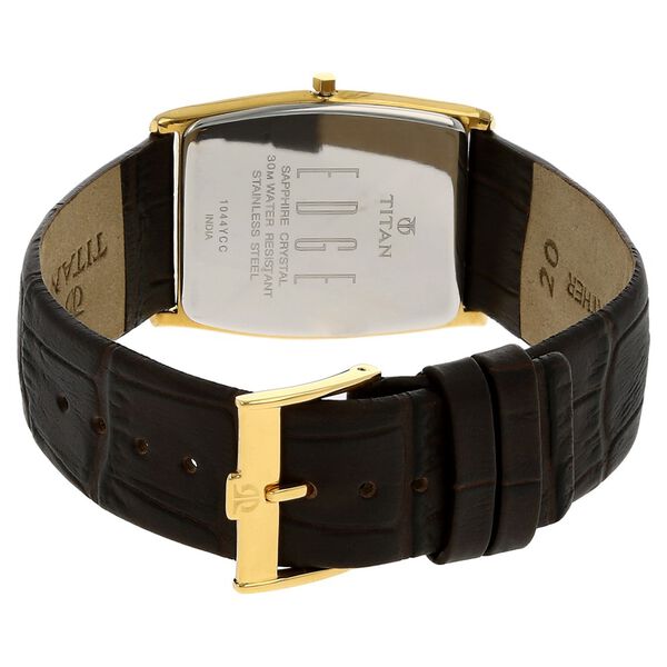 Titan Edge Quartz Analog White Dial Leather Strap Watch for Men - image number 3